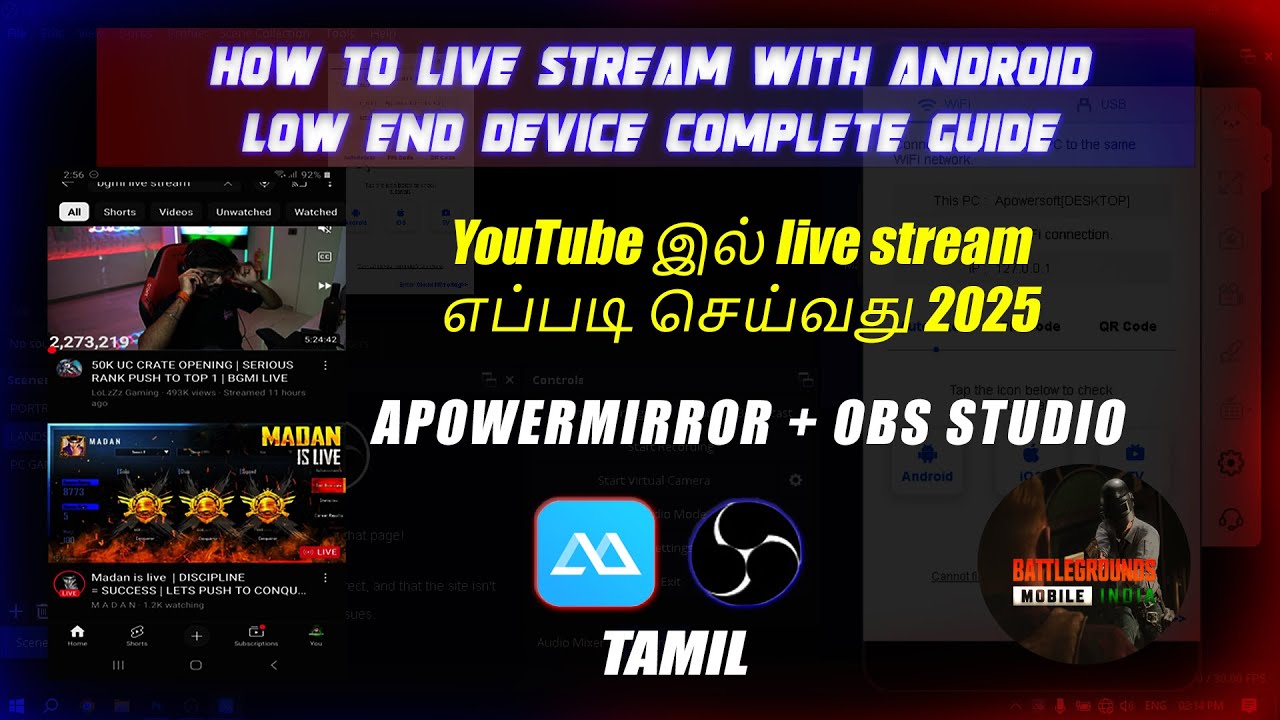 КАК ОСУЩЕСТВЛЯТЬ ПРЯМУЮ ТРАНСЛЯЦИЮ НА ANDROID 2025 | POWER MIRROR + OBS STUDIO | С НОУТБУКОМ ИЛИ ...
