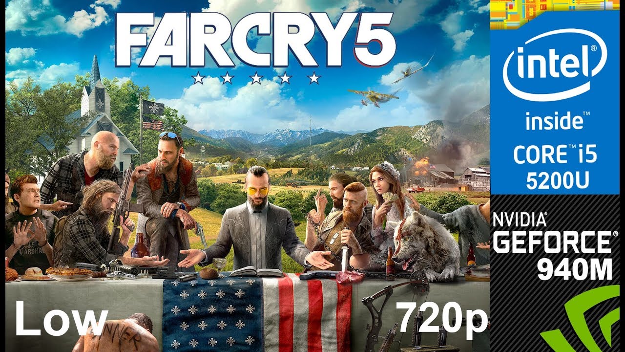 Far Cry 5 on 940m + Core i5 5200u, HP Pavilion 15 ab032TX Laptop, Low Setting, 720p
