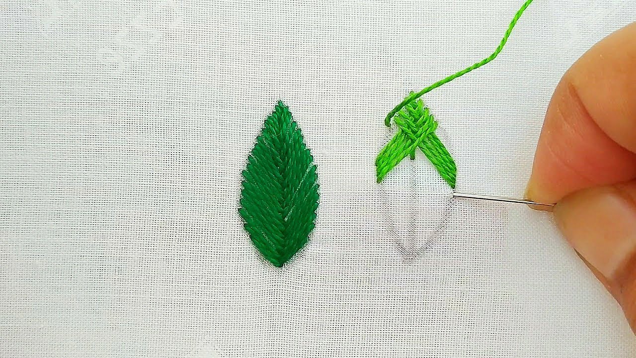 2 types of Fishbone Stitch |Fishbone Stitch |Raised Fishbone Stitch| HAND EMBROIDERY STITCHES