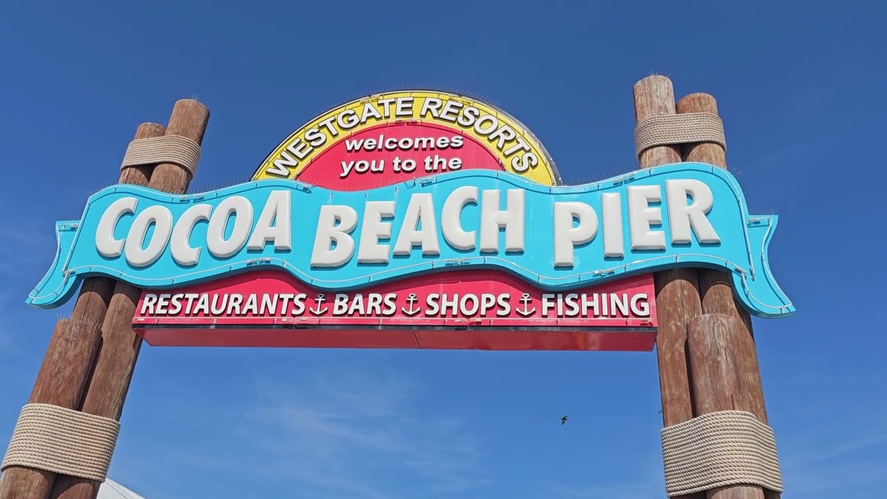 Cocoa Beach Pier 2024 Walking Tour 🌴 Beach Walk 4K ⛱️