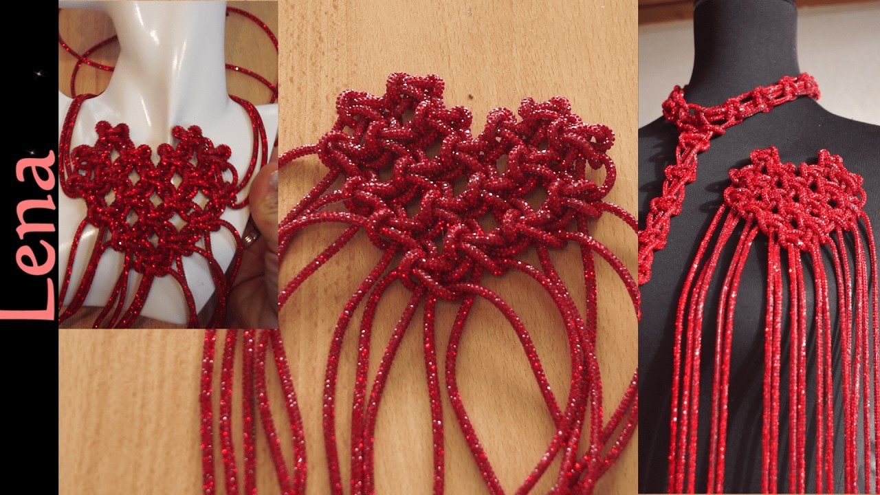 𝗠𝗮𝗰𝗿𝗮𝗺𝗲 with 𝗟𝗲𝗻𝗮💎 Rhinestone heart brooch Herz Brosche aus Strass Schnur💎сердце из стразового шнура