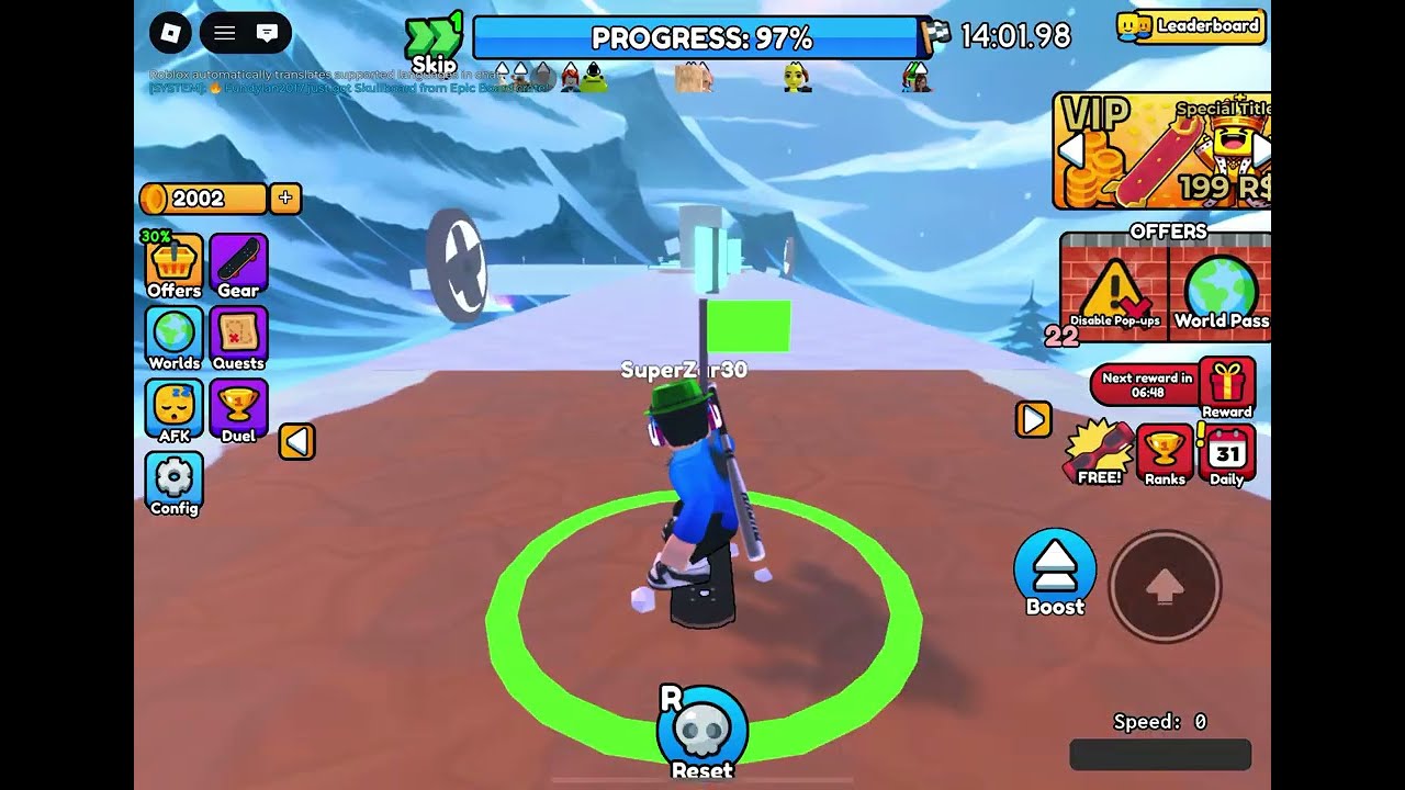 Playing skaitbord obby