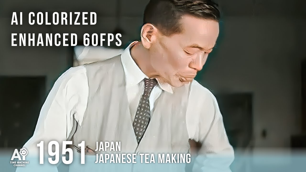 [#history ] 1951 Shizuoka, Japan |  the process of making Japanese greentea [ AI Colorized | 60fps ]
