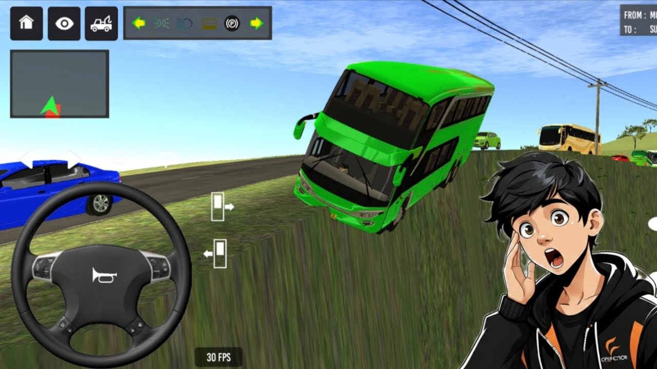 😱 Bus Simulator: 3D 💥🤩 || Euro Coach Bus Simulator Gamply || Bus Simulator Indonesia 
