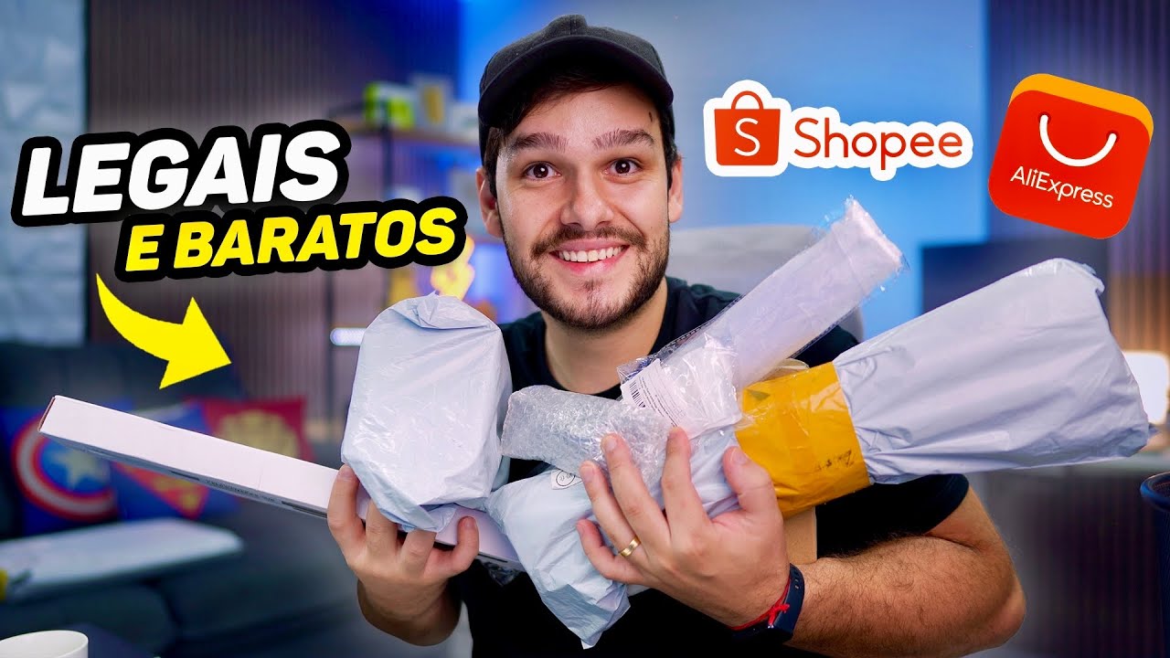 COMPREI PRODUTOS LEGAIS E BARATOS na SHOPEE e ALIEXPRESS