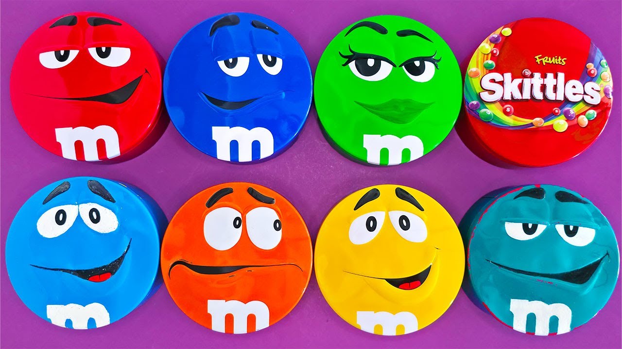 Satisfying Video | Mesmerizing Unpacking Surprise Tins with Vibrant Skittles & Sweet M&MS Candy ASMR
