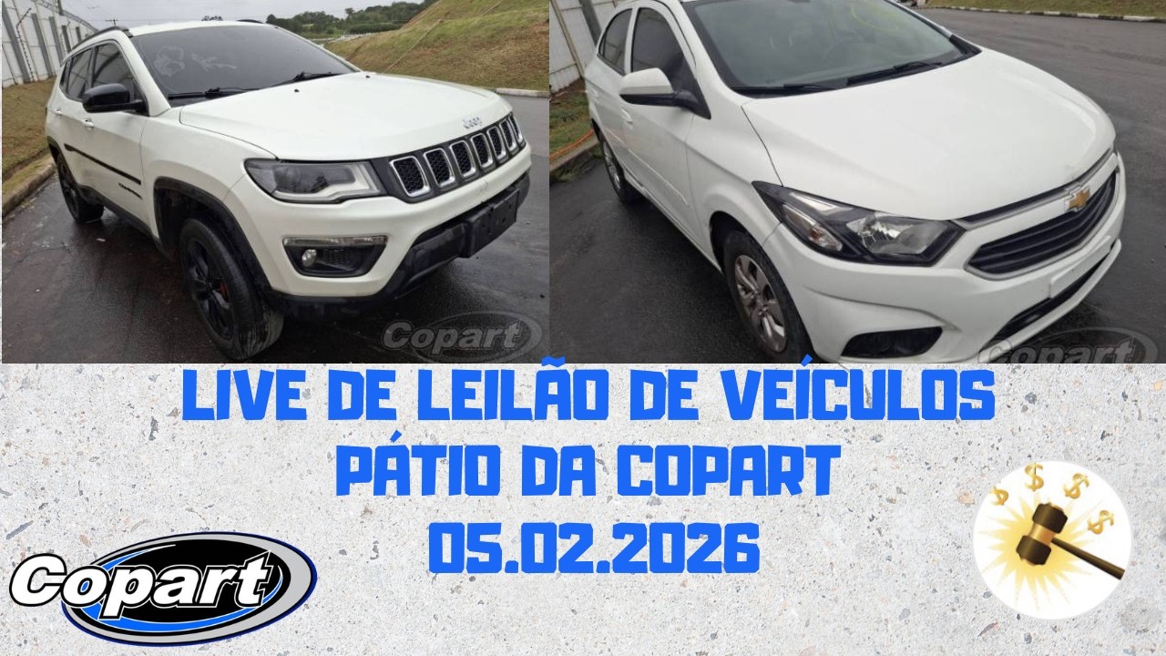 LIVE DE LEILÃO DE VEÍCULOS NO PÁTIO DA COPART 05.02.2026