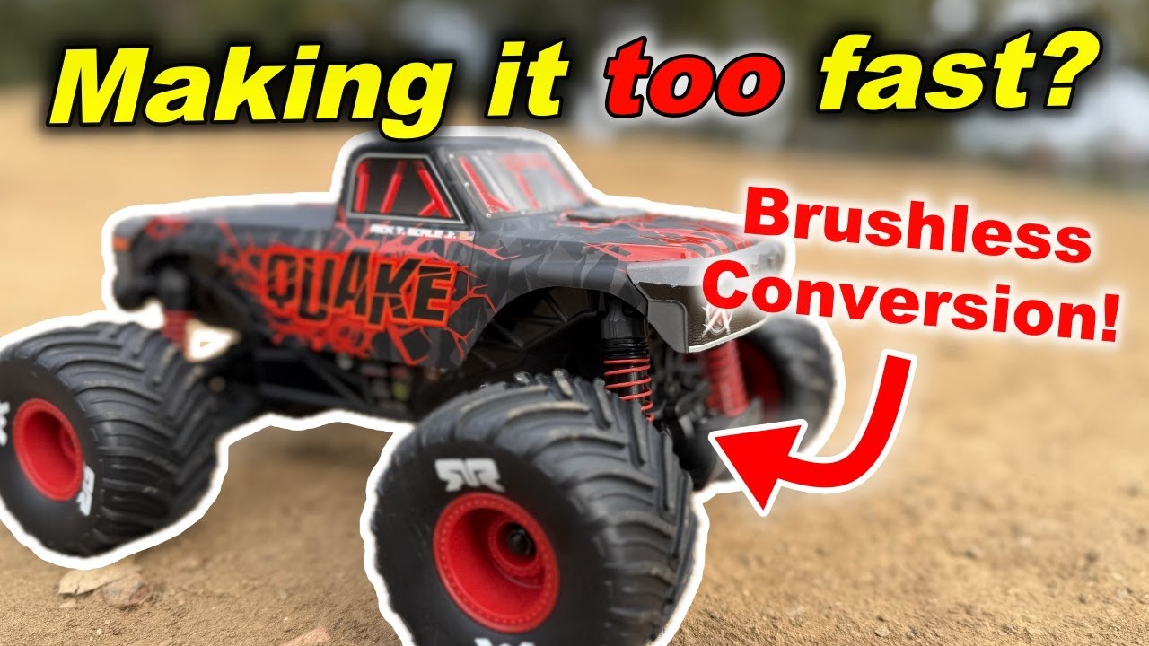 Arrma Quake Grom 223S BLX с бесколлекторным двигателем! Радиоуправляемый монстр-трак на 3S аккуму...
