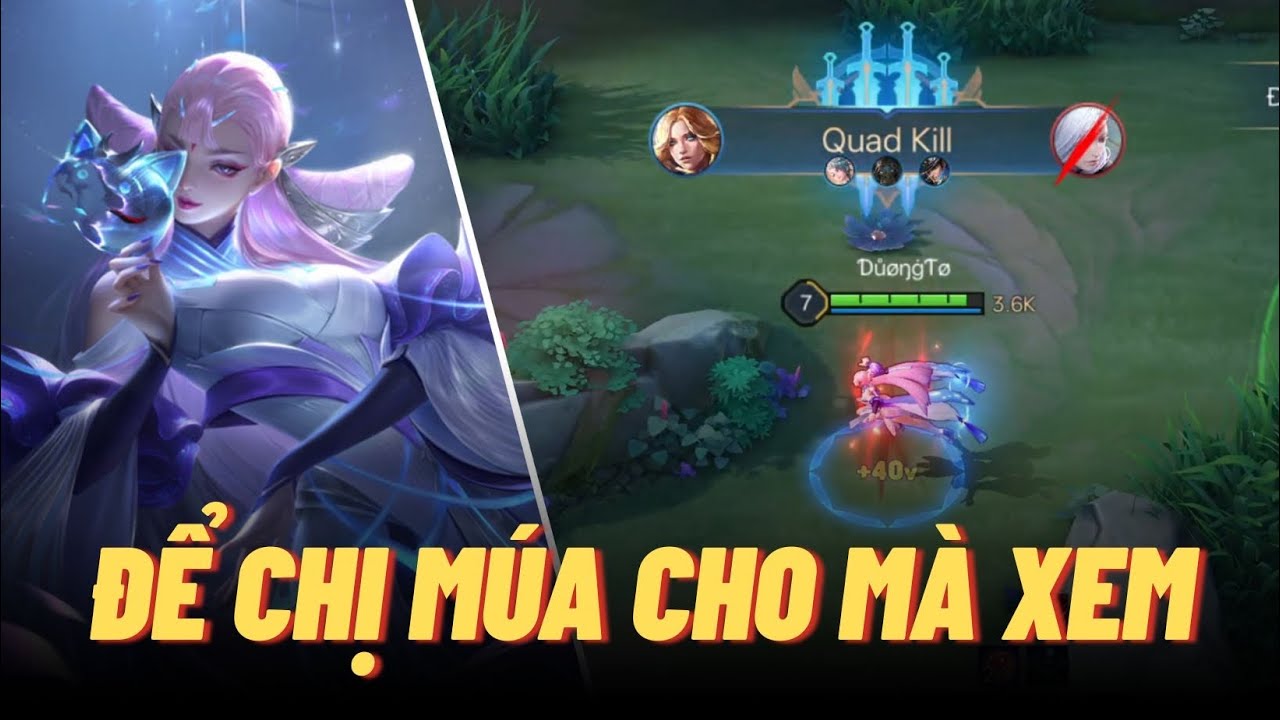 [Icyfoxx] Lauriel gặp team ít khống chế múa bay cả team ăn luôn Quadkill | Liên quân mobile