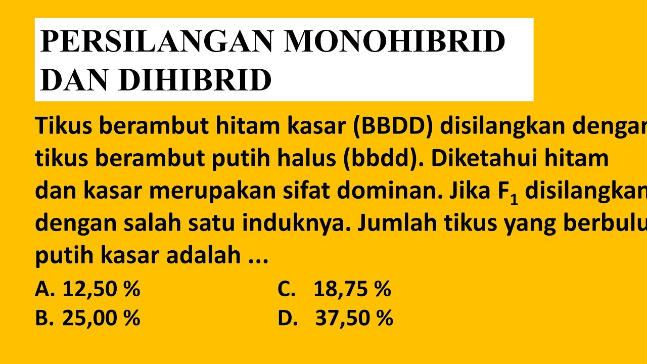 [SANGAT MUDAH] PERSILANGAN MONOHIBRID DAN DIHIBRID - PART1/2