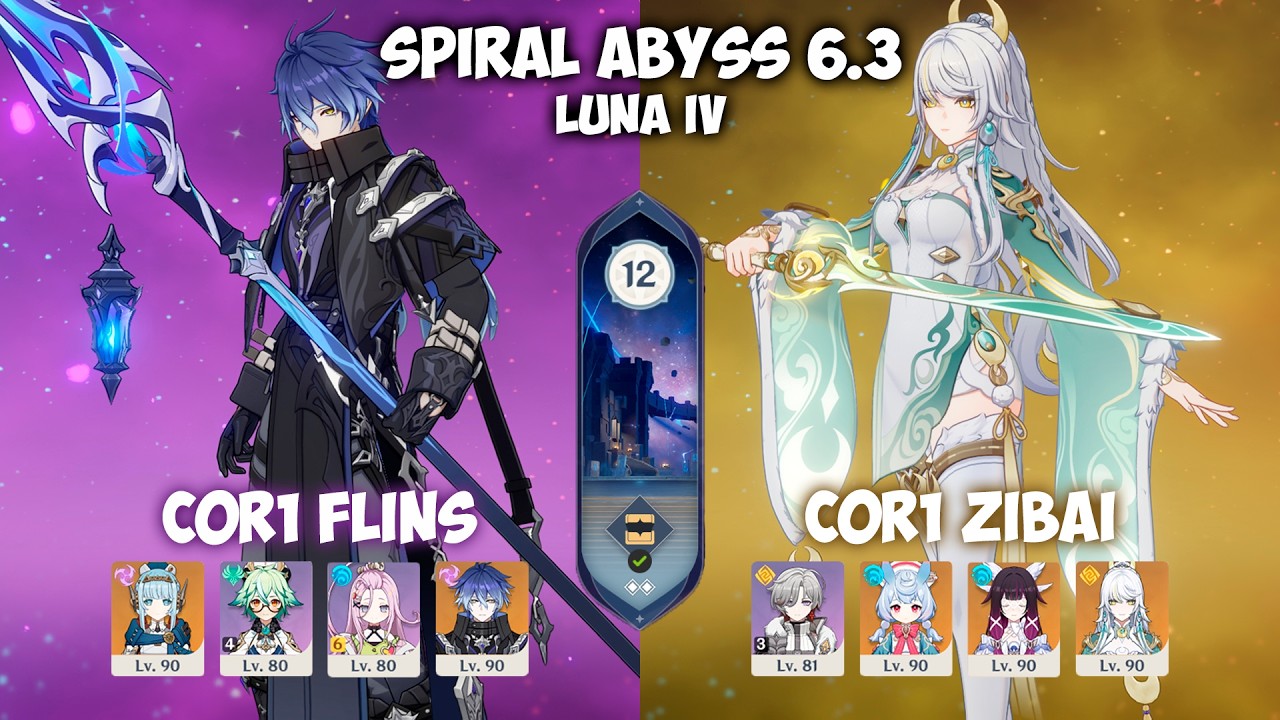 НОВИНКА Spiral Abyss 6.3 Luna 4 | C0 Flins & C0 Zibai | Genshin Impact #genshinimpact #spiralabyss