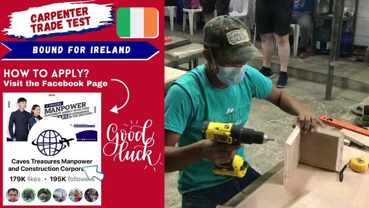 FINSIHING CARPENTER TRADE TEST BOUND FOR IRELAND