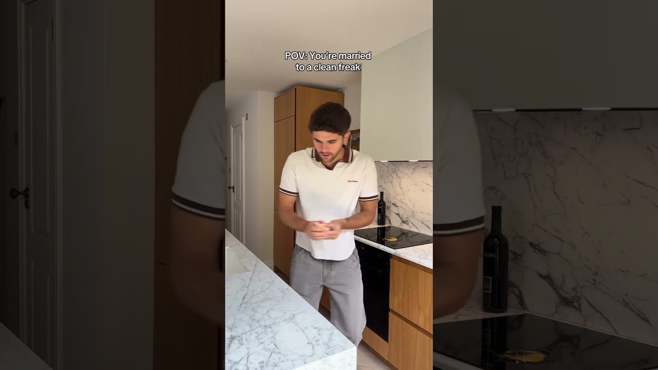 my husband being a clean freak 🙄 #relatable #comedy #marriedlife #couplegoals #cleaningtiktok