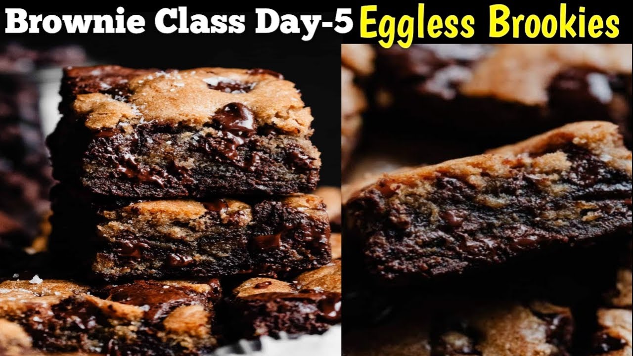 Brownie MasterClass Day-5~ Eggless Brookies Recipe| The BEST Fudgy Chocolate Brownie Recipe/Brookies