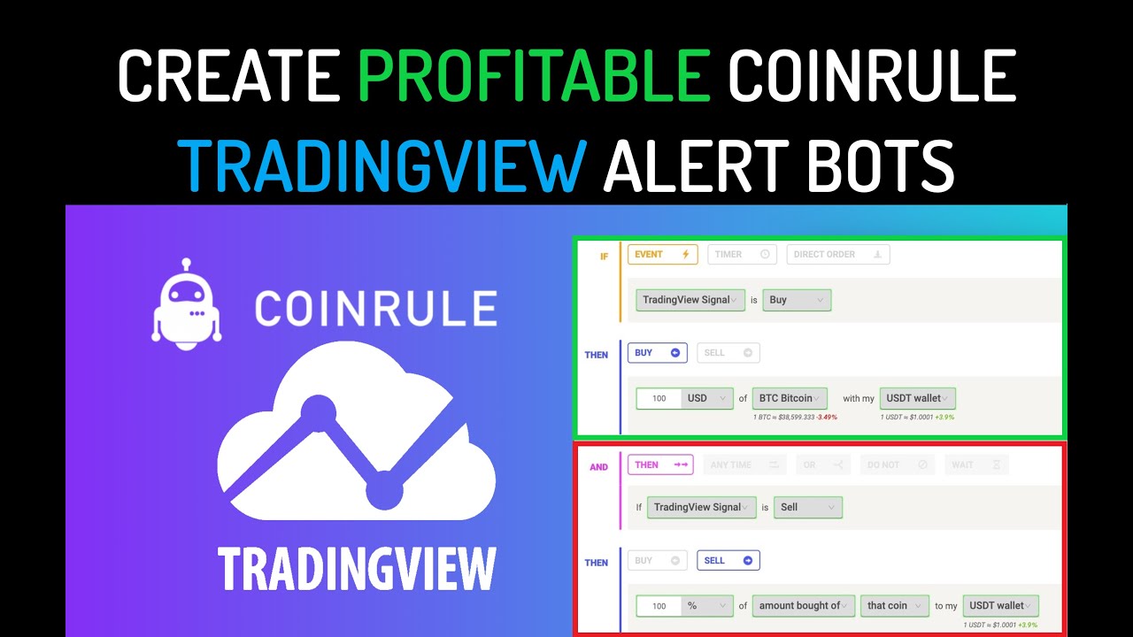 How to Setup Profitable CoinRule Automated Crypto Trading Bot Tradingview Custom Indicator Strategy