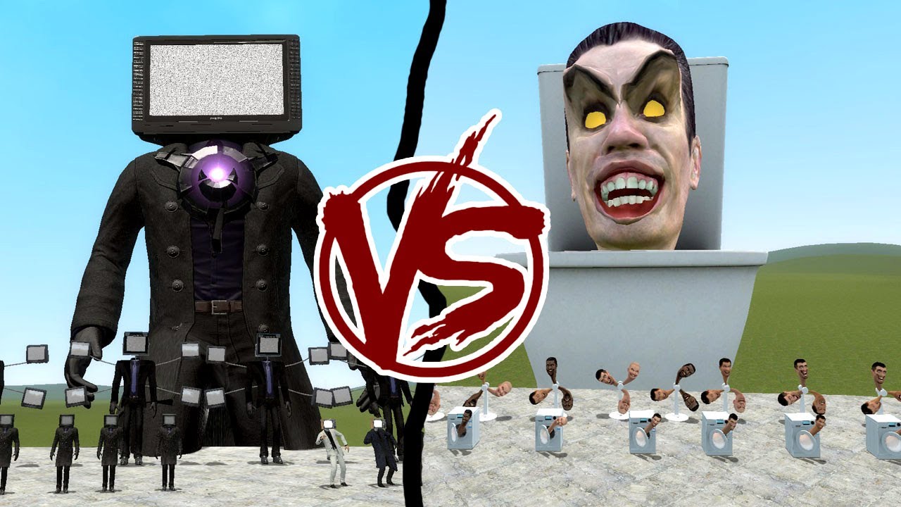 TV MAN MECHA BOSS WITH HIS ARMY VS G MAN & ARMY In Garrys Mod