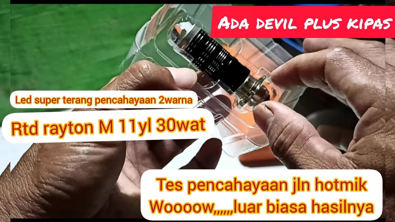 Pasang lampu RTD RAYTON M11YL di vgr new, 30 Wat,super terang,dan tes pencahayaannya