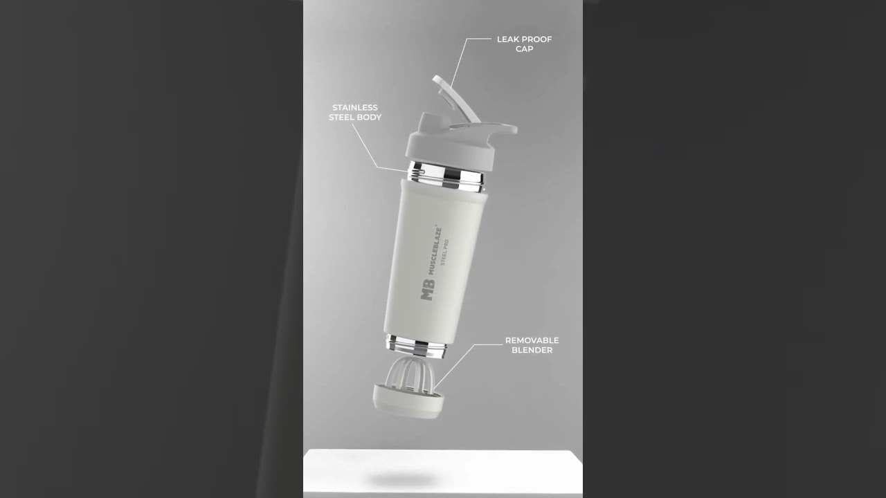 MuscleBlaze Steel Pro Shaker 700ml Pristine White| Stainless Steel|  #proteinpowder #workout