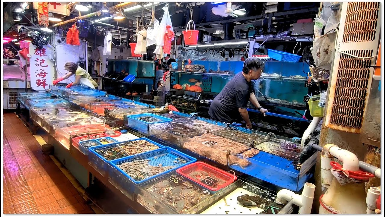 油麻地街市海鮮 Seafood Market in Yaumatei Hong Kong Food 生生猛猛 種類多 龍蝦鮑魚 東星斑 沙巴龍躉 海蝦海蟹 平靚正 好抵食啊 香港海鮮 雄記海鮮