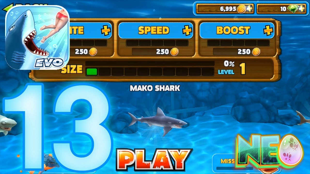 Hungry Shark Evolution: Gameplay Walkthrough Part 13 - Mako Shark! (iOS, Android)