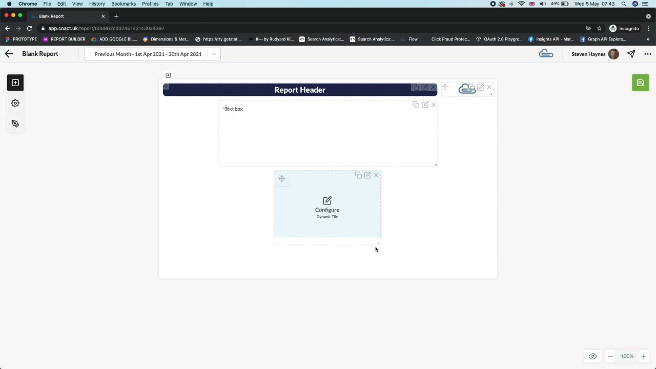 Build out your report in Coact.