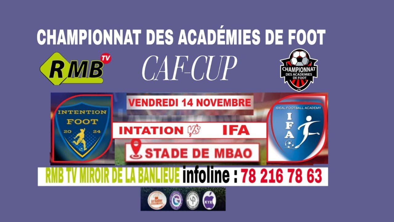DIRECT : 1IERE JOURNEE CAF CUP U20  IN TENTION FOOTvs IFA  STADE ;UNICIPAL DE MBAO