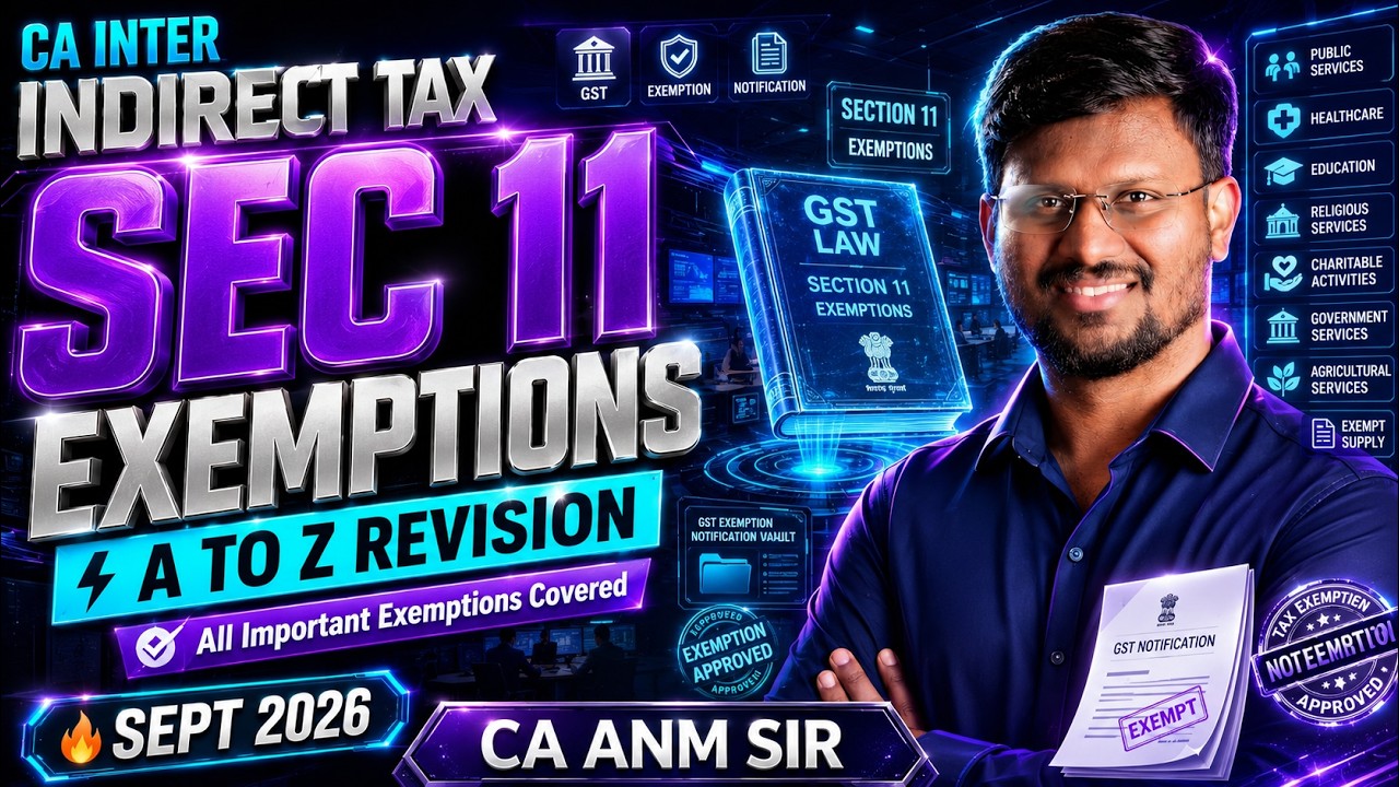 CA INTER | INDIRECT TAX | SEC 11 EXEMPTIONS | MARATHON | SEPT 2026 | CA ANM SIR