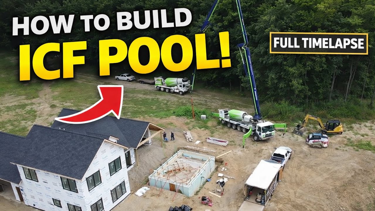 ICF Pool Build Timelapse 15x25 | RENOLIT Membrane Install