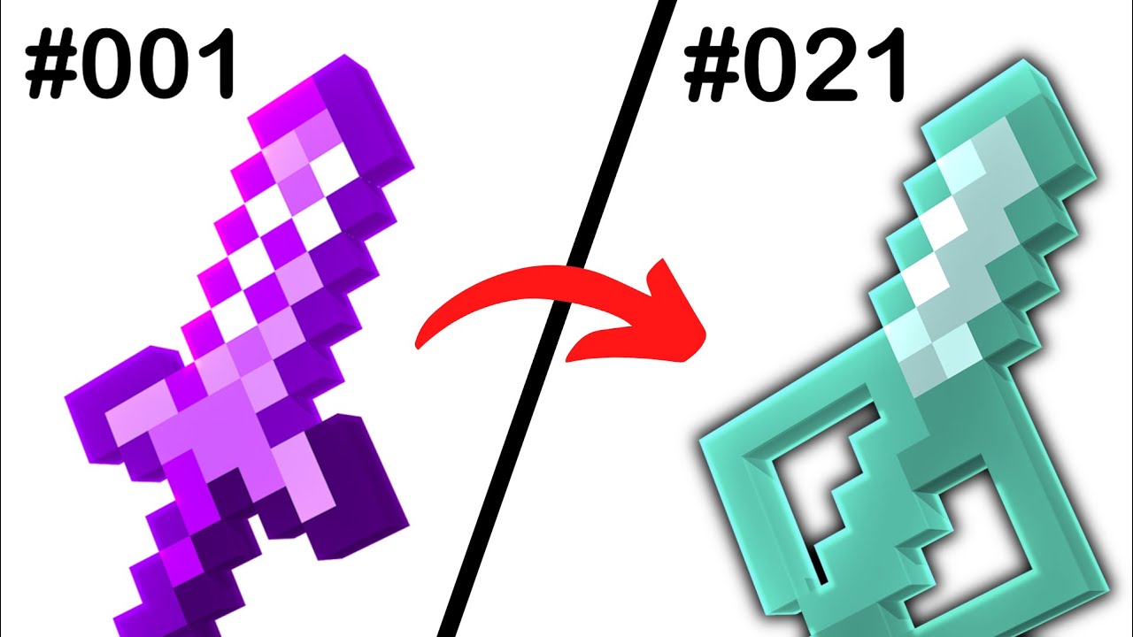 Я сделал 100 PvP-мечей Minecraft за 100 минут