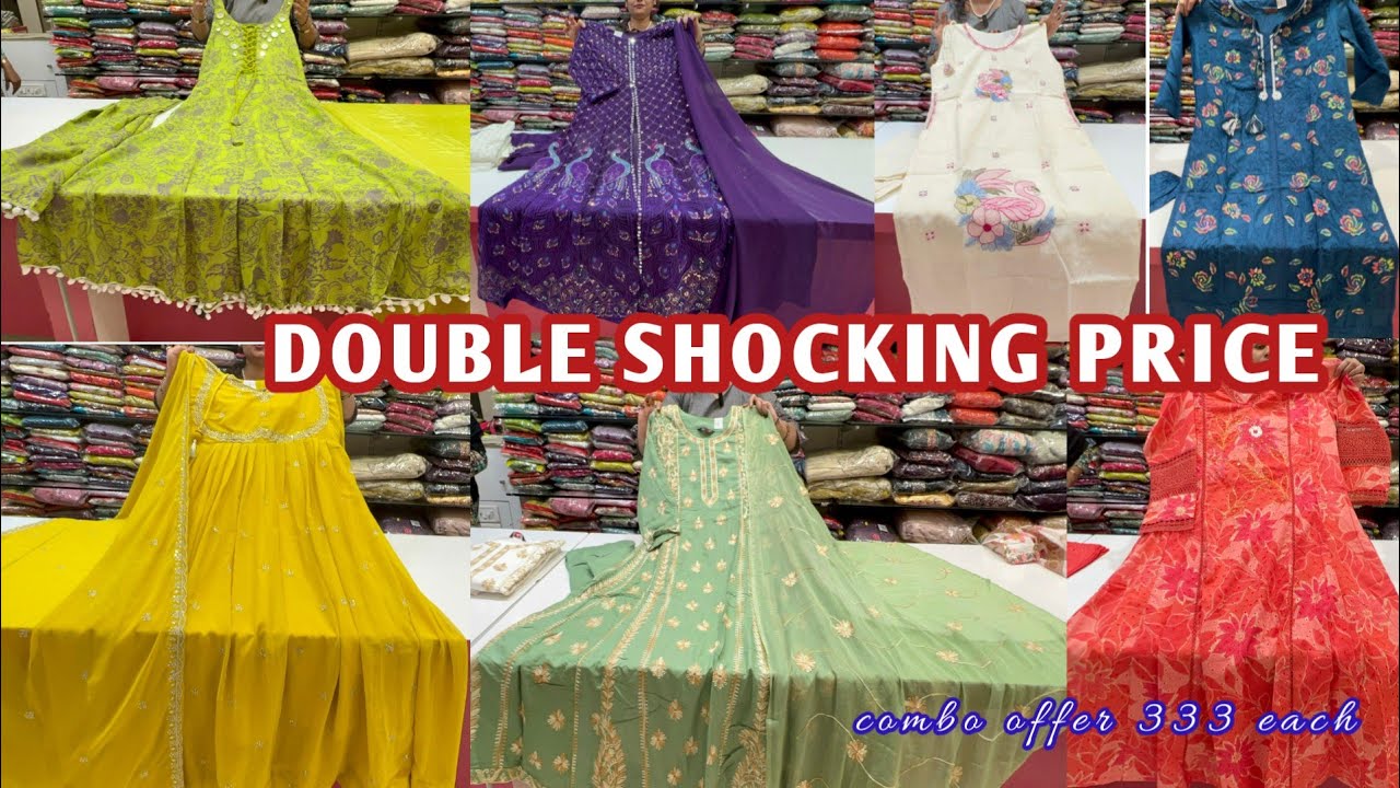 DOUBLE SHOCKING PRICE on most trending 3 peice sets kurtis frocks