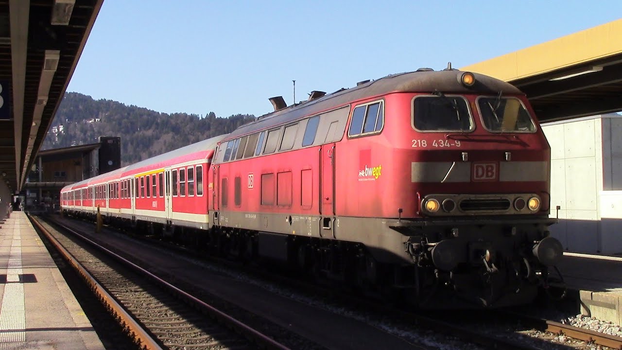218 434 mit n-Wagen (+Makro) am Schneeexpress im Allg&auml;u am 23.03.19