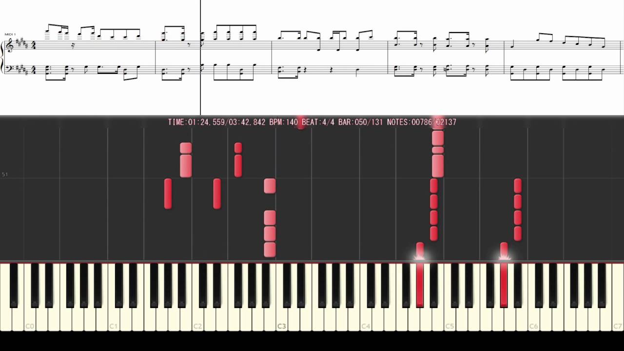[Piano Tutorial] Echo - Crusher-P ft. GUMI | With lyrics