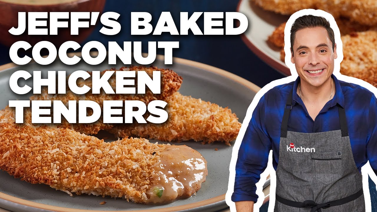 Jeff Mauro's Baked Coconut Chicken Tenders with Mango Chutney Dipping Sauce | Food Network