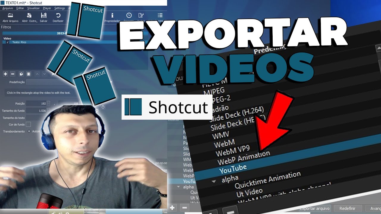 Shotcut Exportar Video para Youtube - Como Salvar em mp4