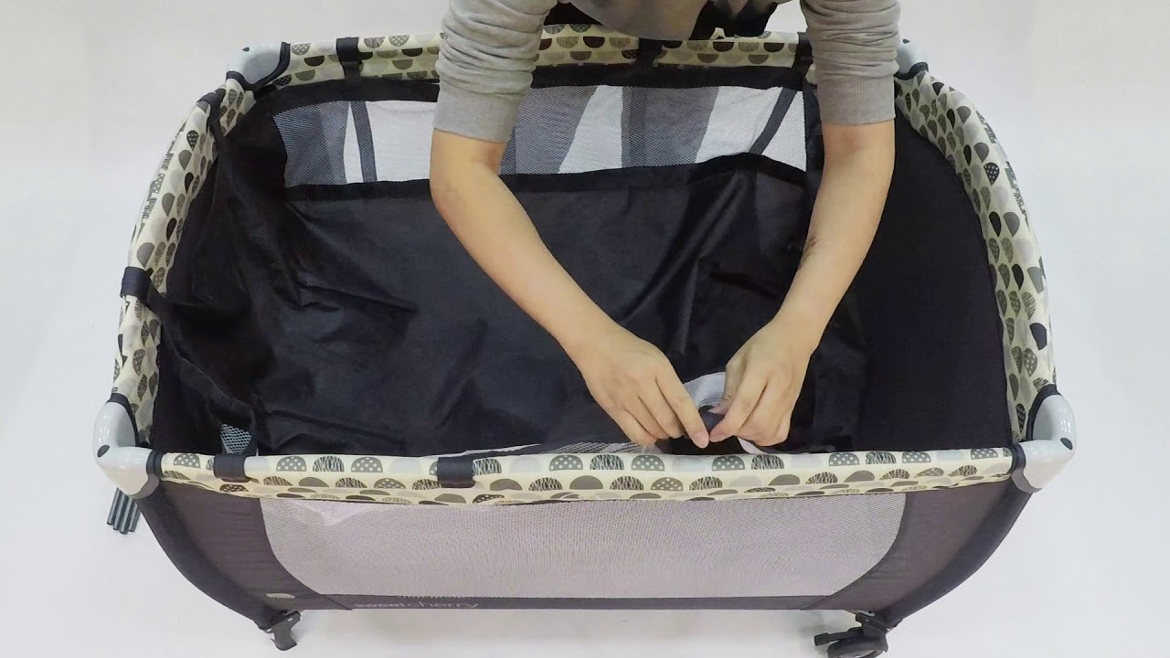 Cara untuk melipat dan set up Playpen Sweet Cherry
