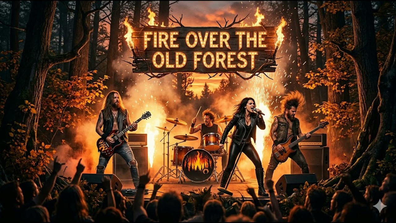 Fire over the old forest