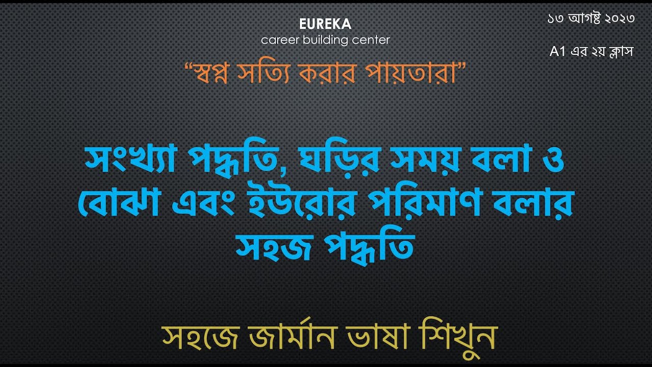 জার্মান ভাষায় যে কোন সংখ্যা, ঘড়ির সময় এবং ইউরোর পরিমাণ বলার সবচেয়ে সহজ পদ্ধতি শিখুন অনায়াসে