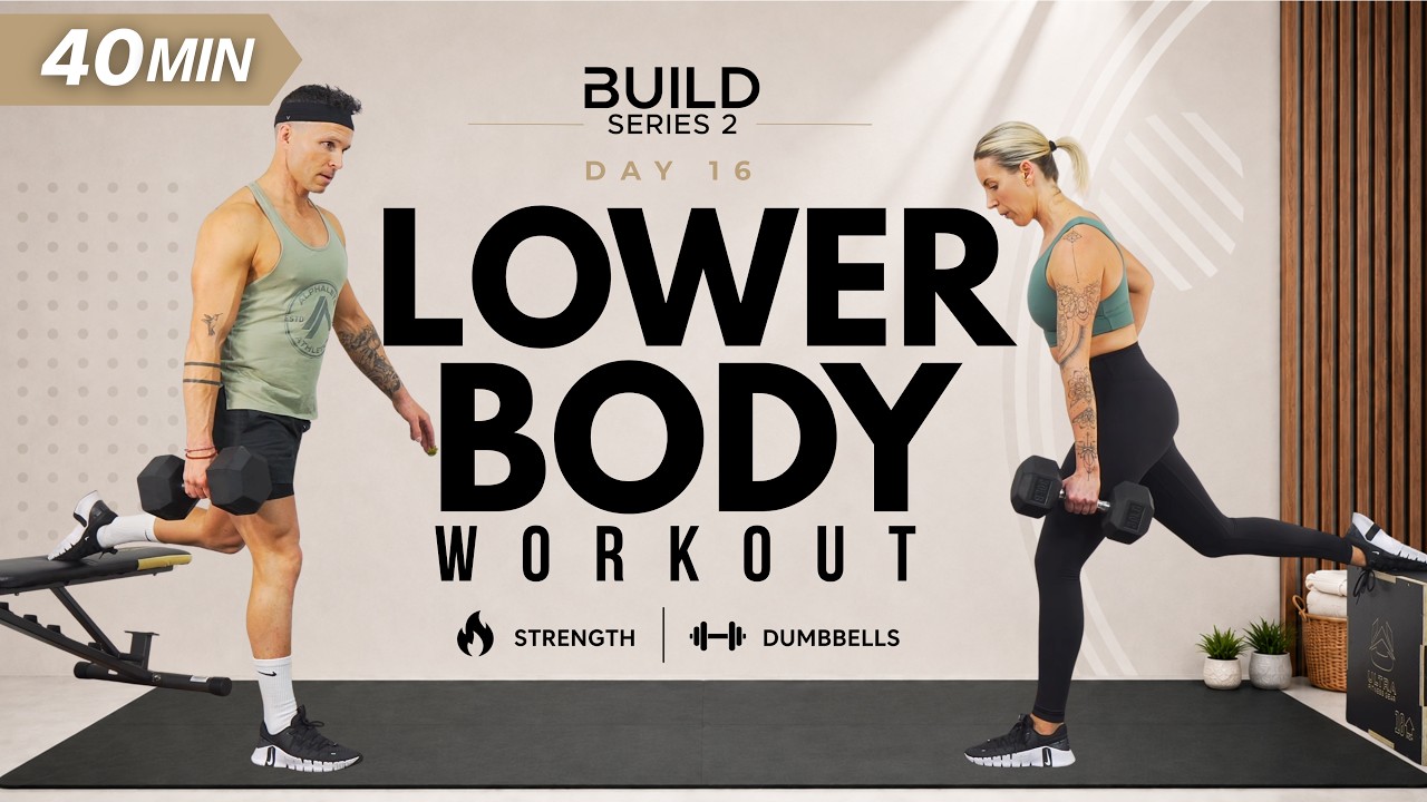 Day 16 | 40 Min DUMBBELL LOWER BODY WORKOUT | Glutes, Hamstrings & Abductors | BUILD Series 2