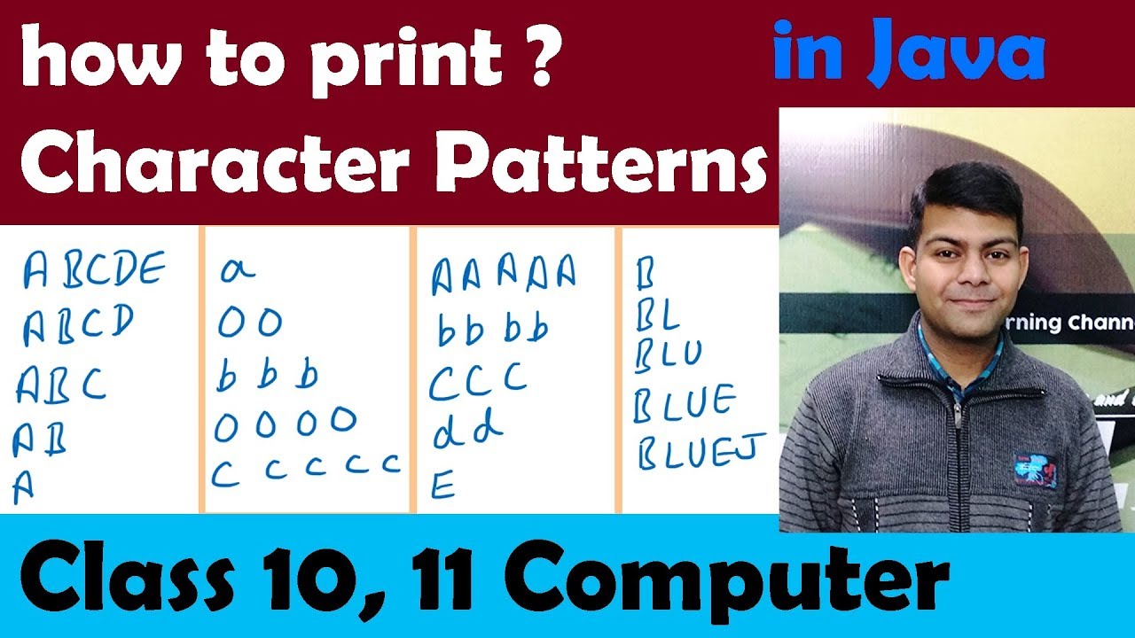 How to print Character Patterns in java ? easily explained | ICSE Computer