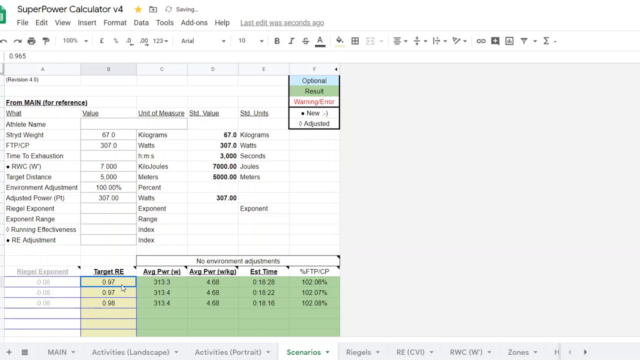 Race Power Planning with SuperPower Calculator v4 -  using FTP/CP, RWC, and Running Effectiveness