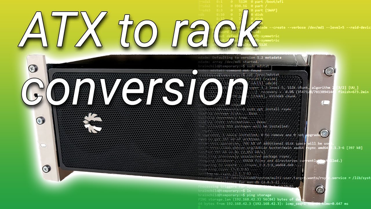 Server conversion and upgrade - rack mounting a standard ATX chassi
