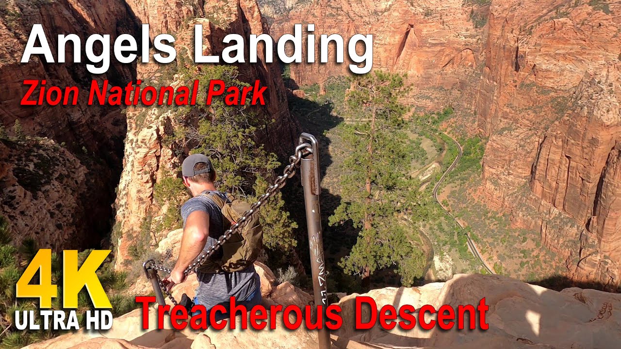 4K Angels Landing, Zion National Park - The Treacherous Descent