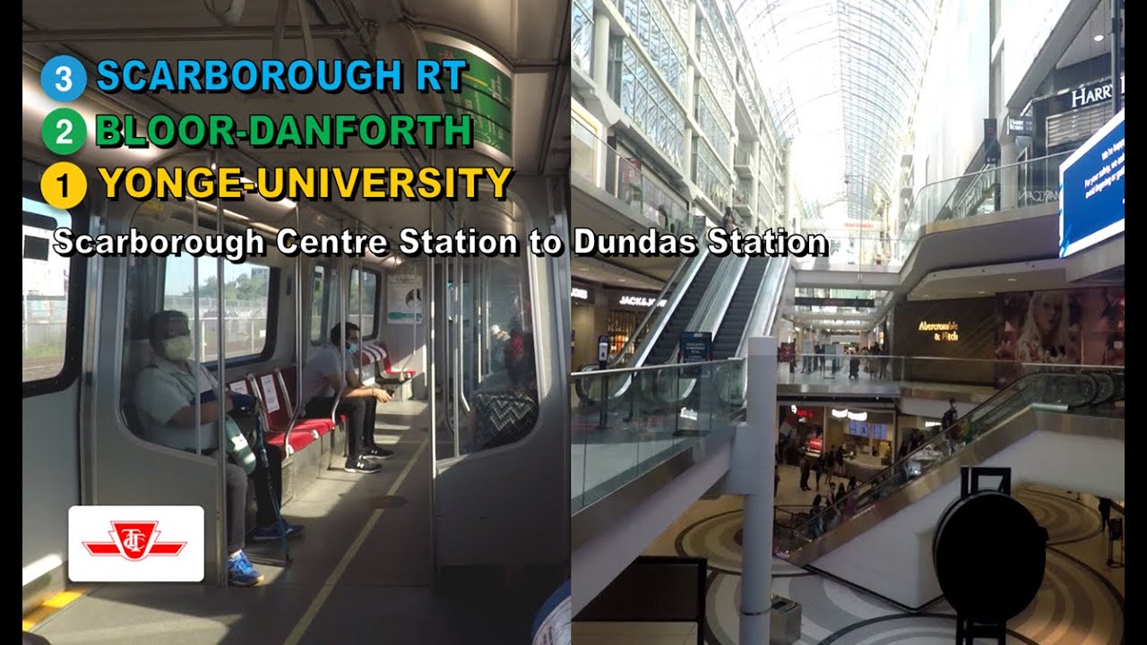 TTC POV Walk: Scarborough Centre Station to Dundas Station Via Bloor-Yonge Stn (STC to Eaton Centre)