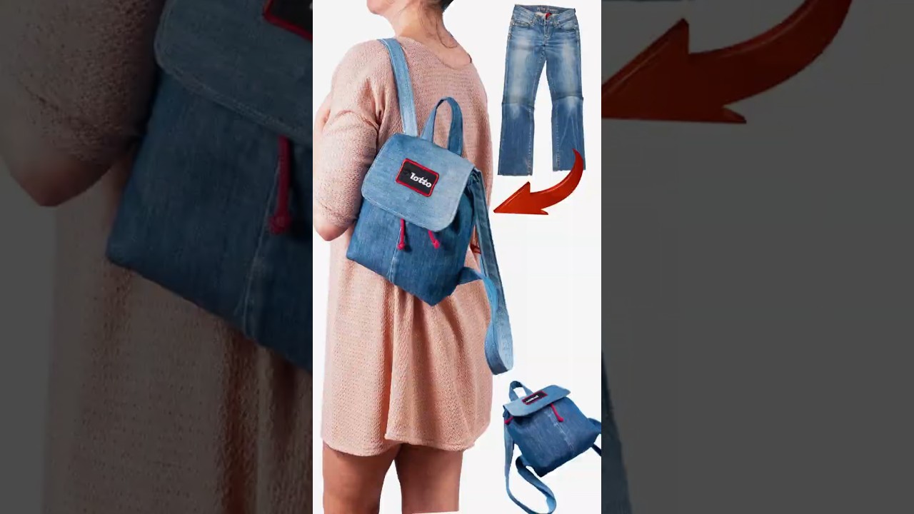 Мини-рюкзак своими руками из старых джинсов Miarti👜✂️