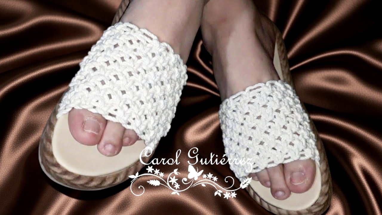 Preciosas  Sandalias tejidas en Macramé con hilo de algodon