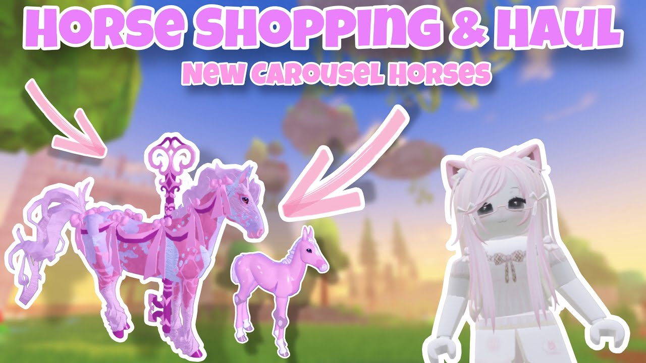 Покупаю самых милых розовых карусельных лошадок на The Market & Haul! Horse Life Roblox 🎠🎀