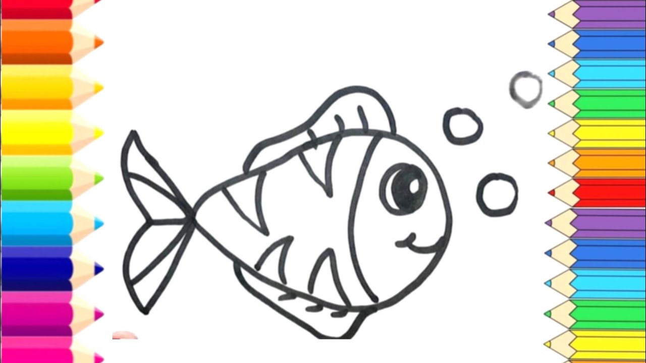 Step by step easy tutorial | Fish Drawing For Kids and Toddlers 