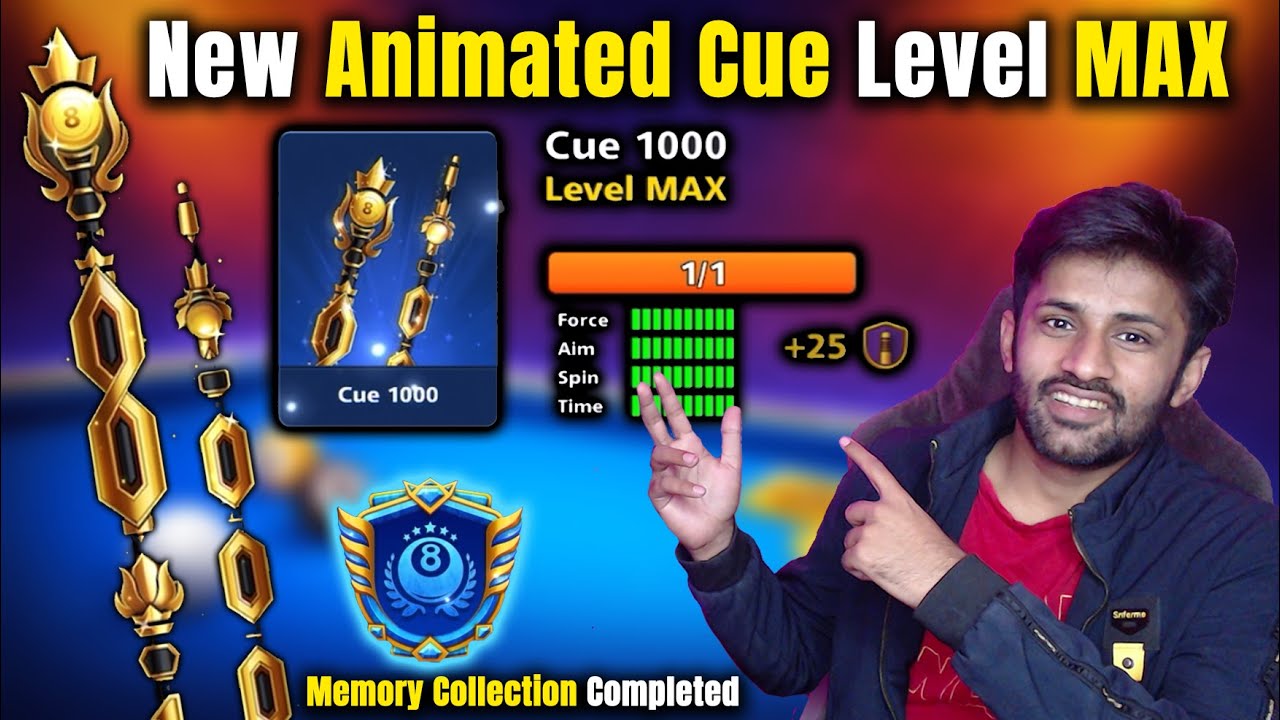 From Level 1 to Level MAX New ANIMATED CUE 1000 - Memory Collection Level Max 🥰  8 Ball GamingWithK