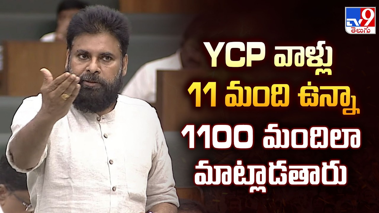 AP Assembly : YCP వాళ్లు 11 మంది ఉన్నా 1100 మందిలా మాట్లాడతారు  : Dy CM Pawan Kalyan - TV9