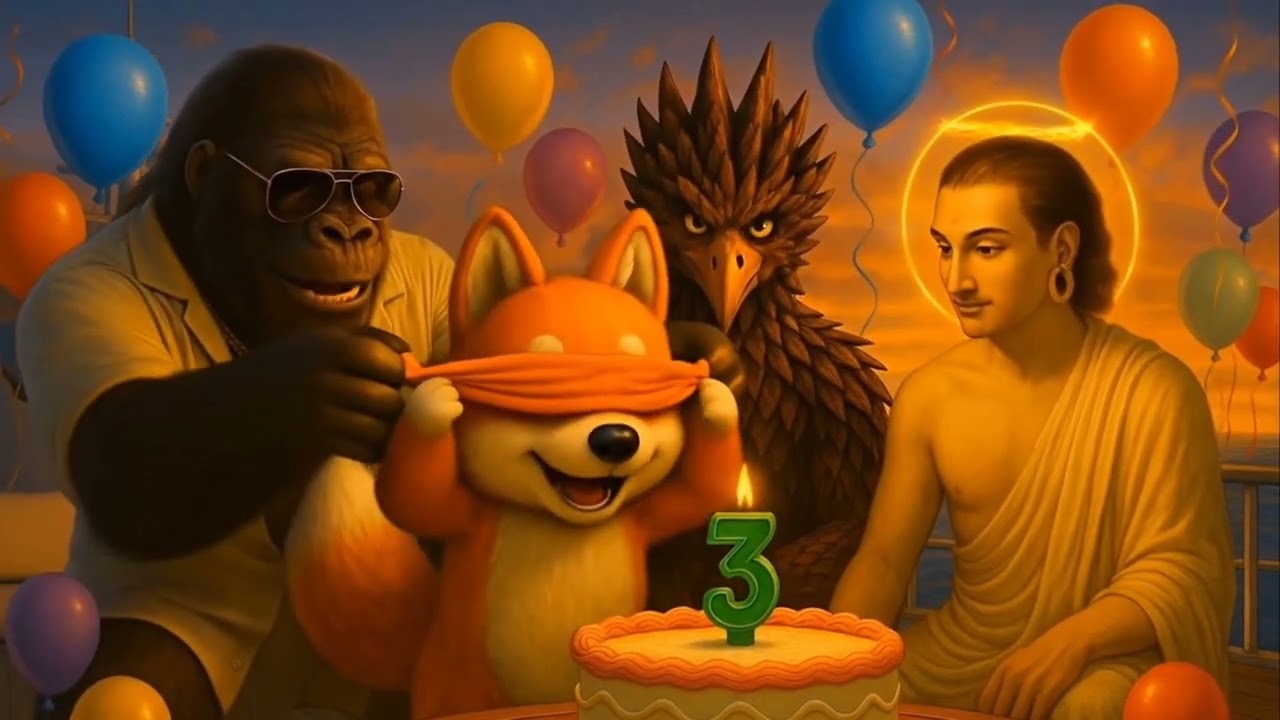 The Eternal Surprise: Bigfoot, RyuJin & Ryoshi Celebrate Omikami&rsquo;s 3rd Birthday 🌌🎂🐉
